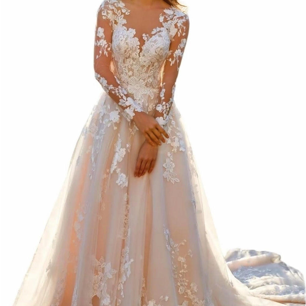 Elegant Lace Long Sleeve Wedding Dress